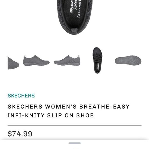 Skechers black breath easy infi-knity slip on shoes - Picture 11 of 13